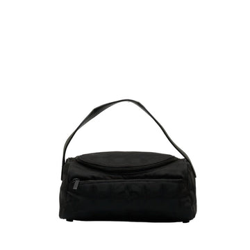 Chanel New Label Line Vanity Bag Handbag Black Canvas Leather  CHANEL