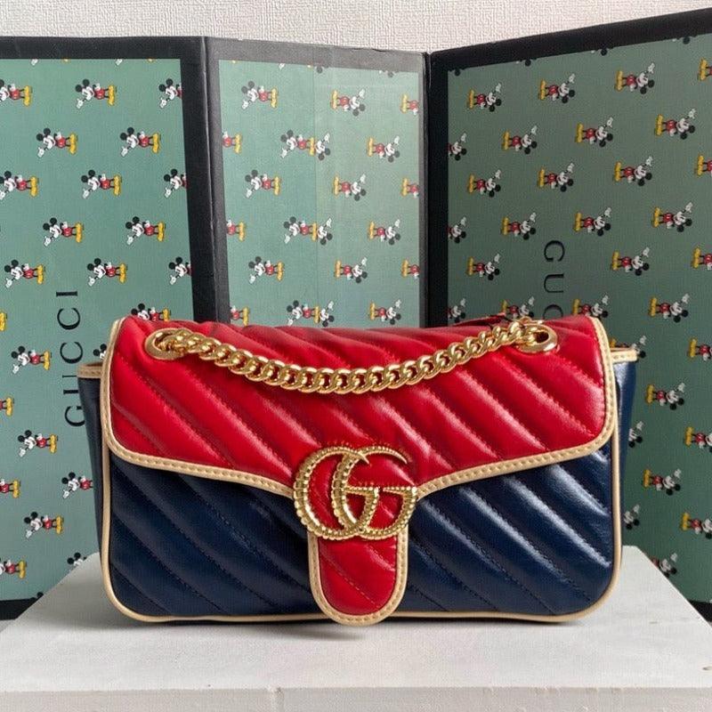 Makersluxe - Marmont Shoulder Bag Navy/Red
