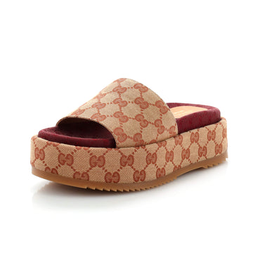 Women's Angelina Platform Slide Sandals GG Canvas