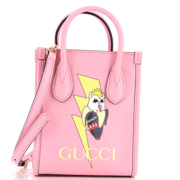 Vertical Tote Printed Leather Mini