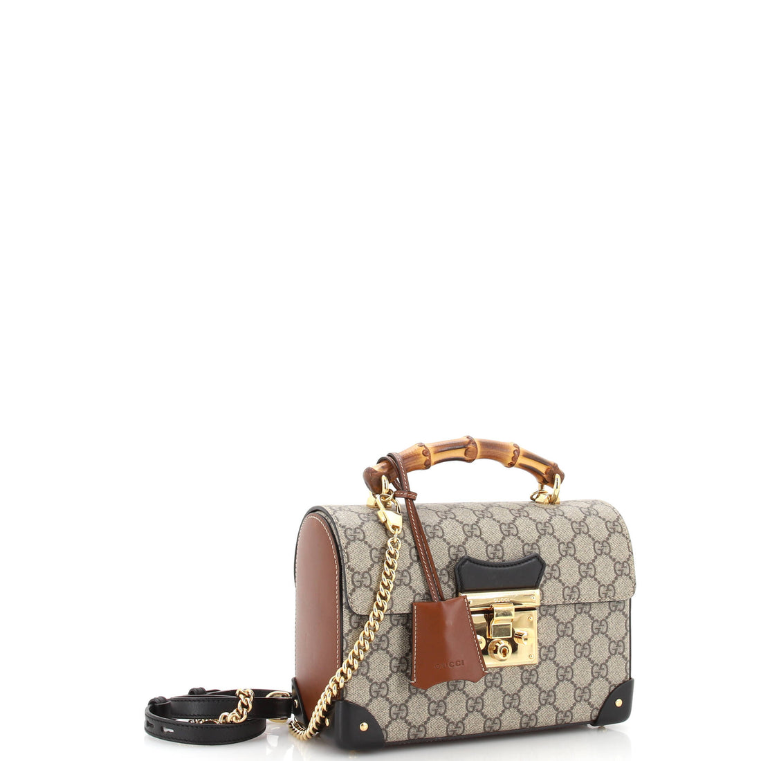 Padlock Bamboo Shoulder Bag GG Coated Canvas Small