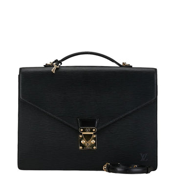 Louis Vuitton Epi Porte Document Handbag 2WAY M54462 Noir Black Leather  Louis Vuitton