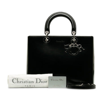 DIOR Lady Dior Handbag in Patent Leather Black Ladies