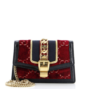 Sylvie Chain Shoulder Bag GG Velvet Super Mini