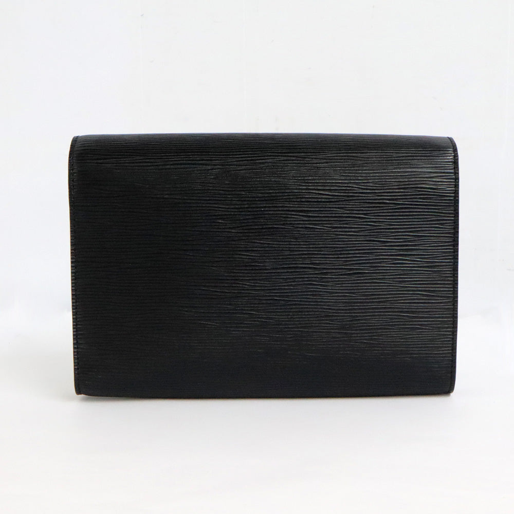 Louis Vuitton M52572 2W Clutch Shoulder Bag Black Leather