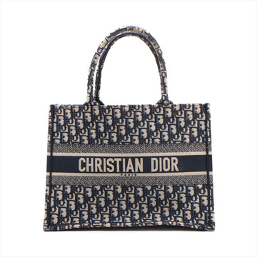 Christian Dior Book Tote Small Linen Navy