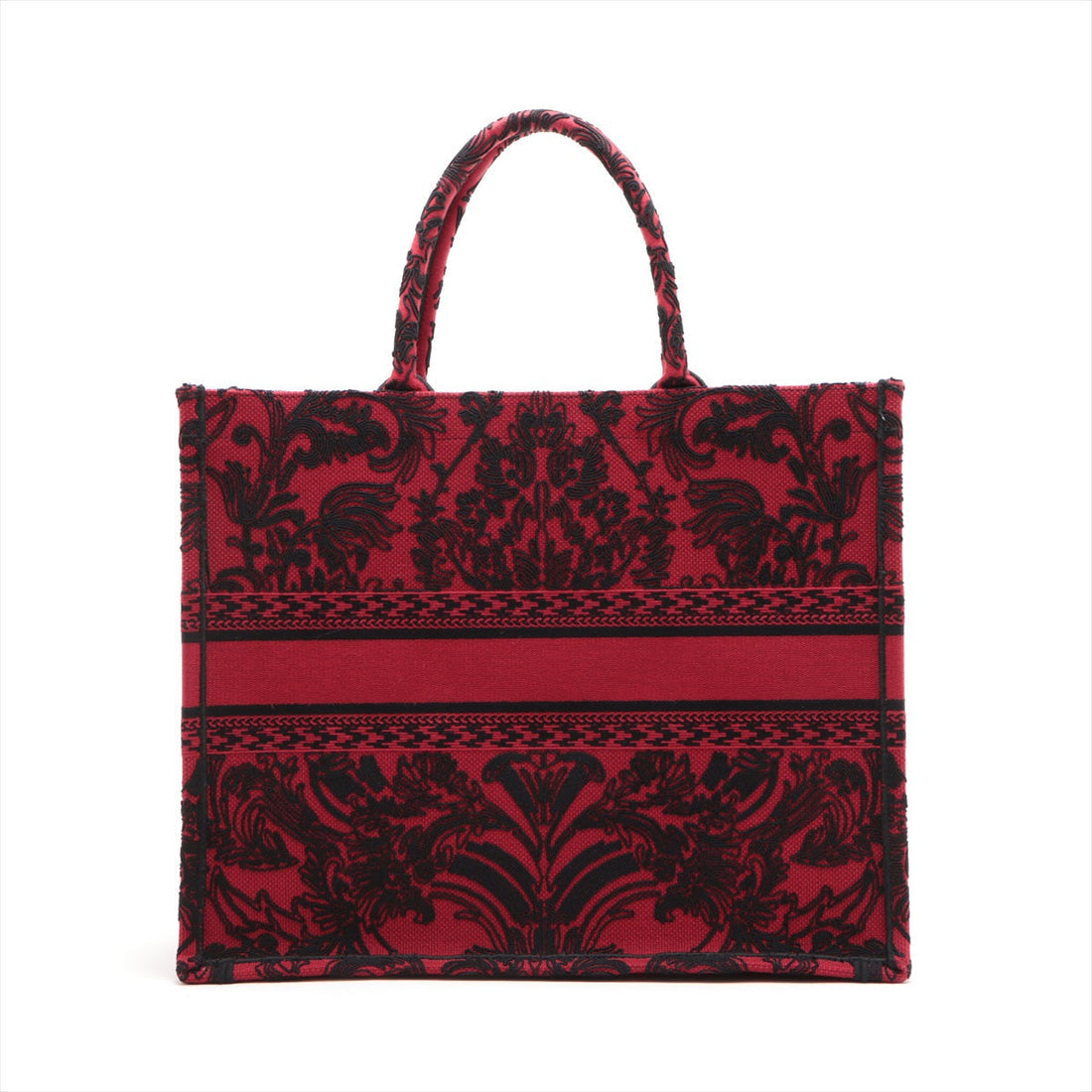 Dior Book Tote Linen Red Tote Bag