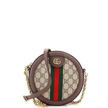 Ophidia Round Shoulder Bag GG Coated Canvas Mini
