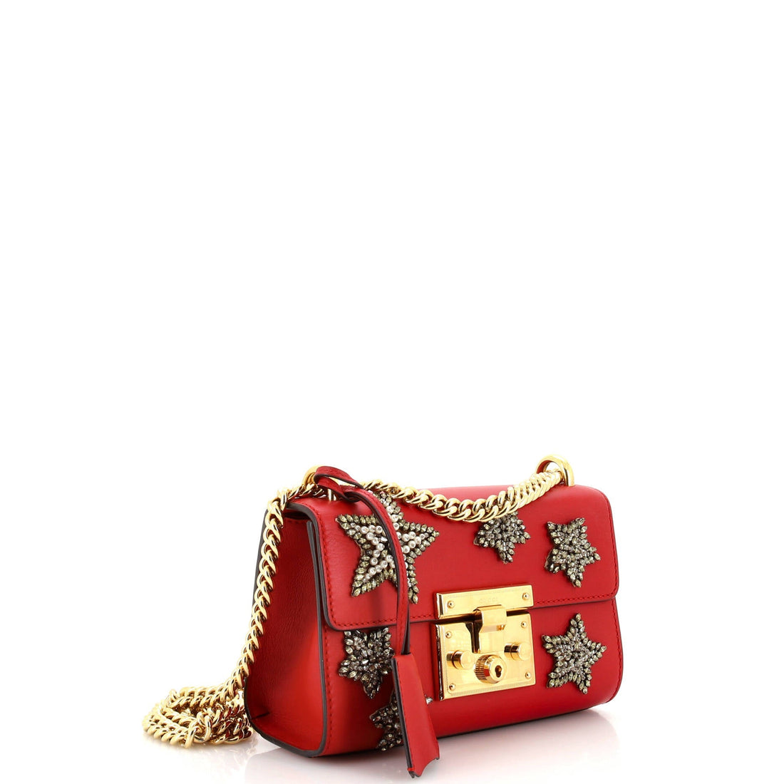 Padlock Shoulder Bag Embellished Leather Small