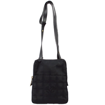Chanel 2001-2003 Black Jacquard New Travel Line Shoulder Bag
