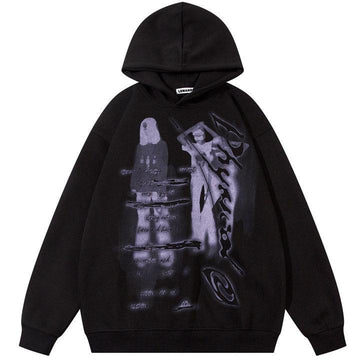 Makersluxe® Streetwear Graphic Hoodie Cartoon Portrait