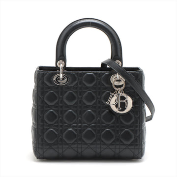 Christian Dior  Dior Lady Leather 2WAY Handbag Black