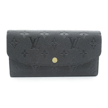 Louis Vuitton Portefolio Emily Double Fable Wallet Double Foldable Wallet Leather Monogram Emplant  Black M62369