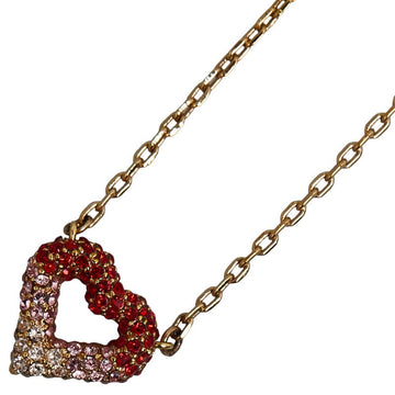 Louis Vuitton Heart Pendant Necklace M68159 Gold Red Pink