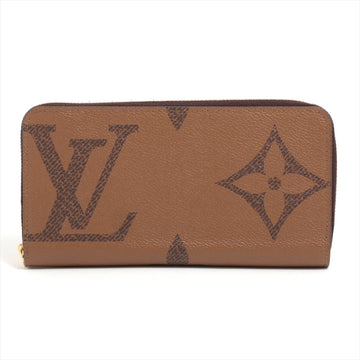 Louis Vuitton Giant Monogram Reversee Zippy Wallet M69353 Camel X Black Round Zipper Wallet