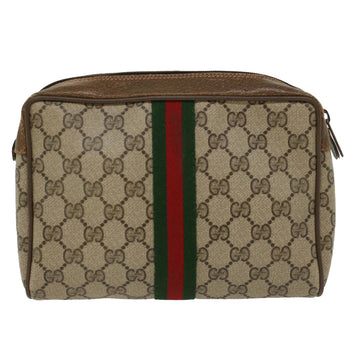 GUCCI GG Canvas Web Sherry Line Clutch Bag Beige Red Green 89.01.012 ep1040