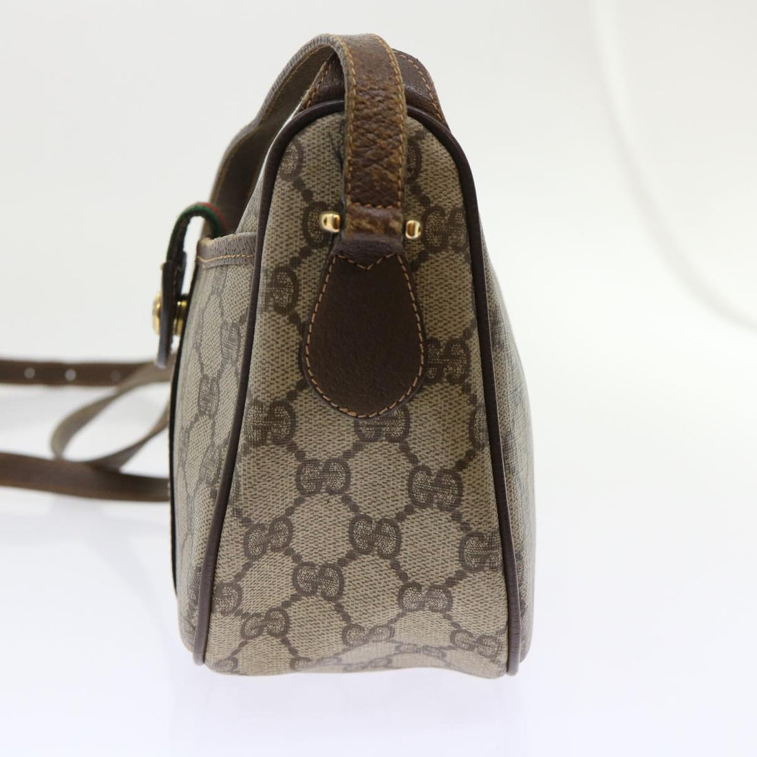GUCCI GG Canvas Web Sherry Line Shoulder Bag Beige Red 89.02.032 ep1041