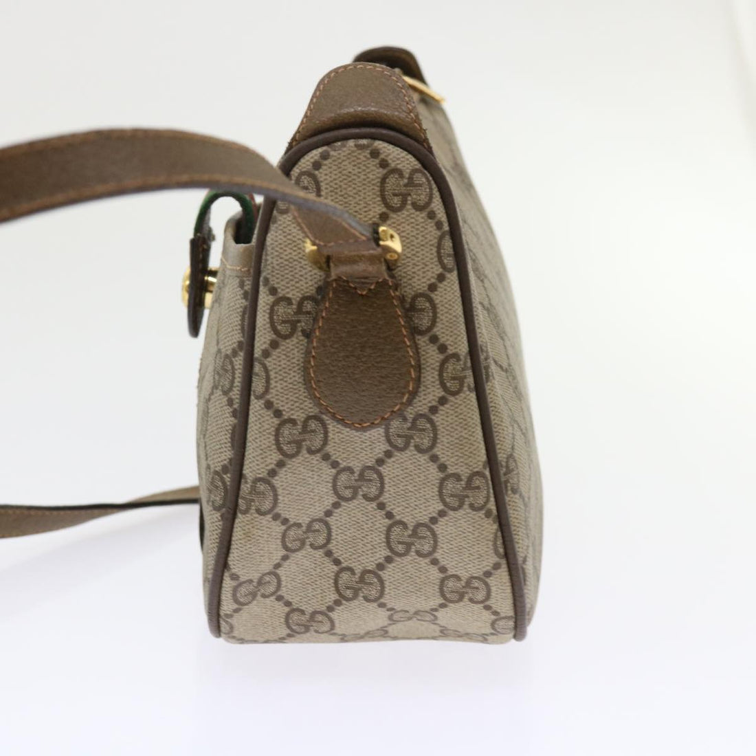 GUCCI GG Canvas Web Sherry Line Shoulder Bag Beige Red 89.02.032 ep1044