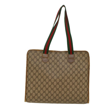 GUCCI GG Canvas Web Sherry Line Tote Bag Beige Red Green 89.02.997 ep1045