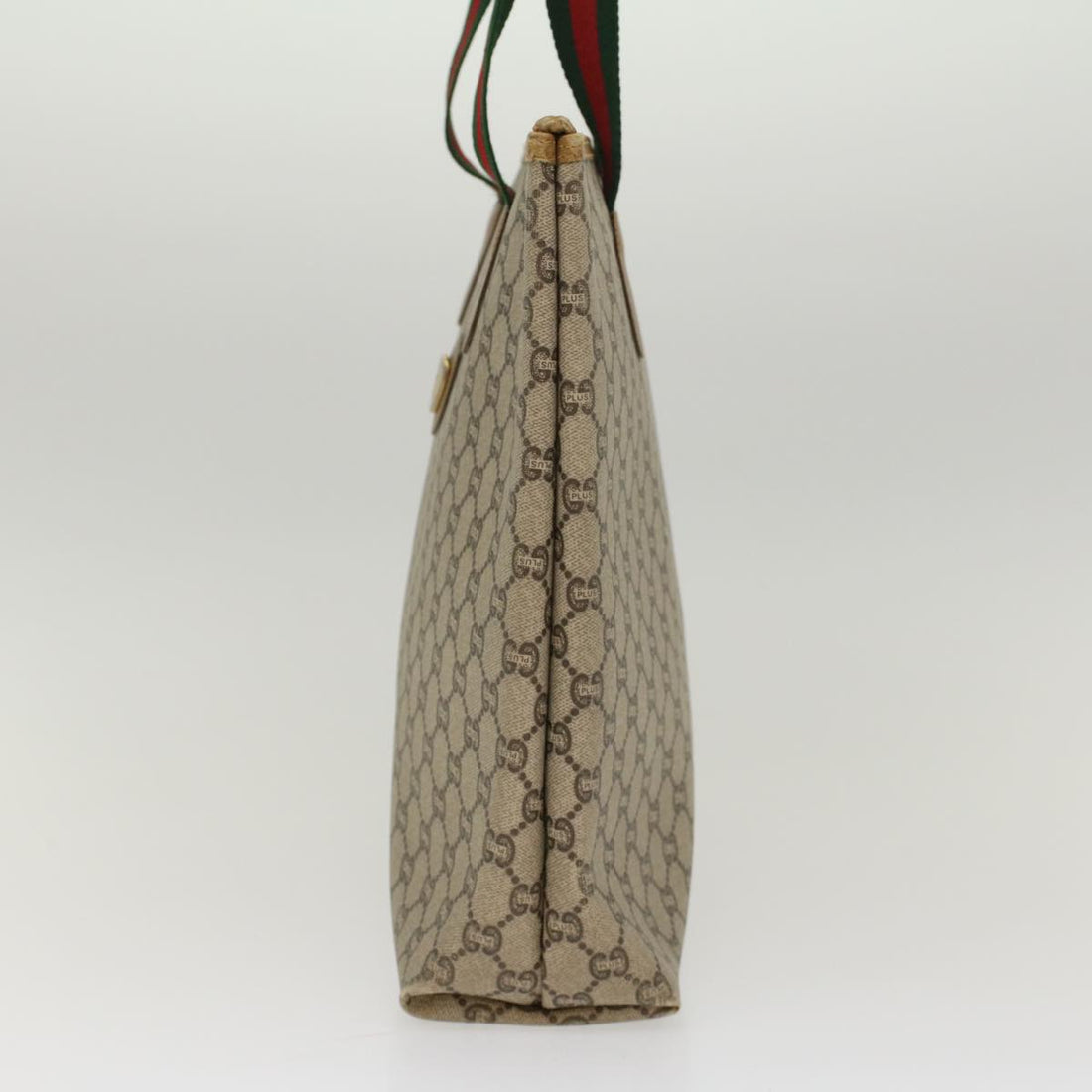 GUCCI GG Plus Canvas Web Sherry Line Tote Bag Beige Red Green ep1048