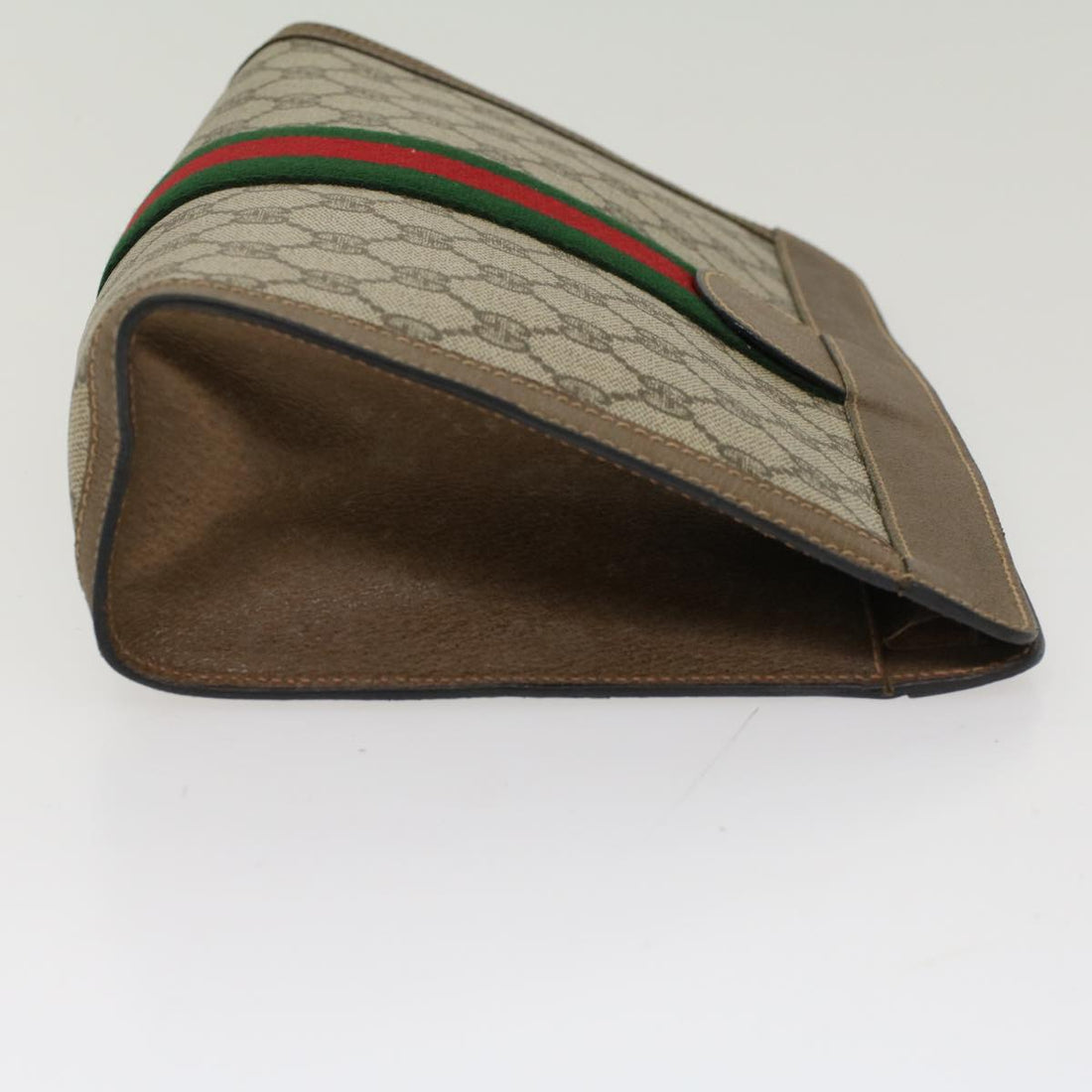 GUCCI GG Canvas Web Sherry Line Clutch Bag Beige Red 89•01•002 ep1079