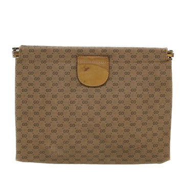 GUCCI Micro GG Canvas Clutch Bag PVC Leather Beige 67-039-5229 ep1090