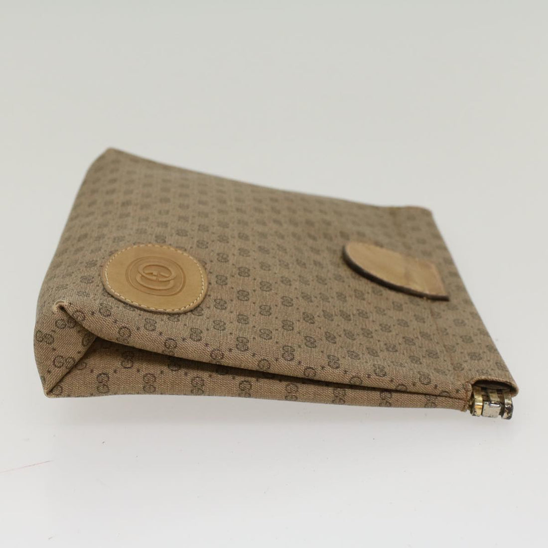 GUCCI Micro GG Canvas Clutch Bag PVC Leather Beige 67-039-5229 ep1090