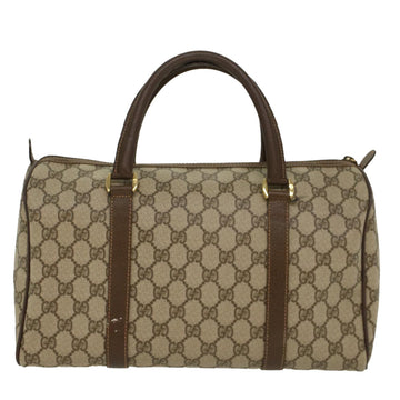 GUCCI GG Canvas Boston Bag PVC Leather Beige 002•615•0842 ep1105