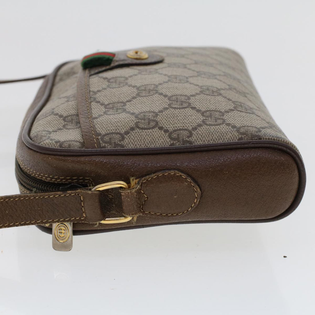 GUCCI GG Canvas Web Sherry Line Shoulder Bag Beige Red 116.02.089 ep1118