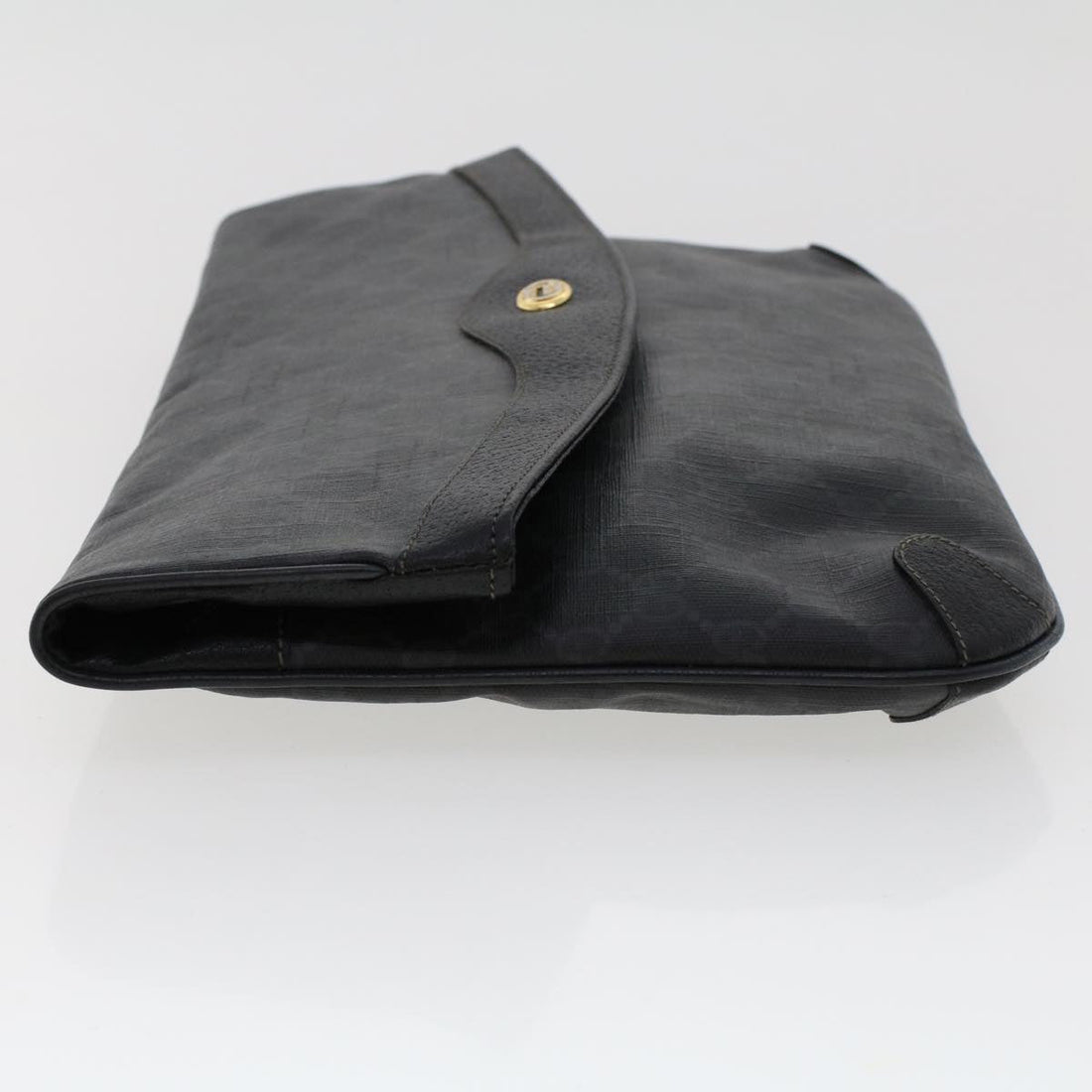 GUCCI GG Canvas Clutch Bag PVC Leather Black 156.02.075 ep1120