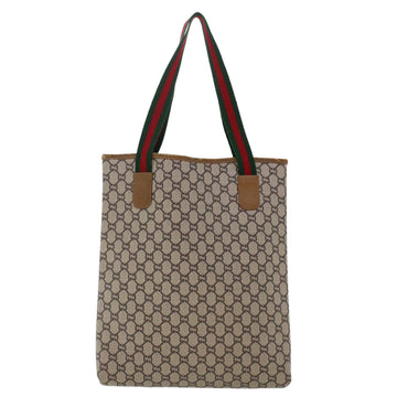 GUCCI GG Plus Canvas Web Sherry Line Tote Bag Beige Red Green ep1126