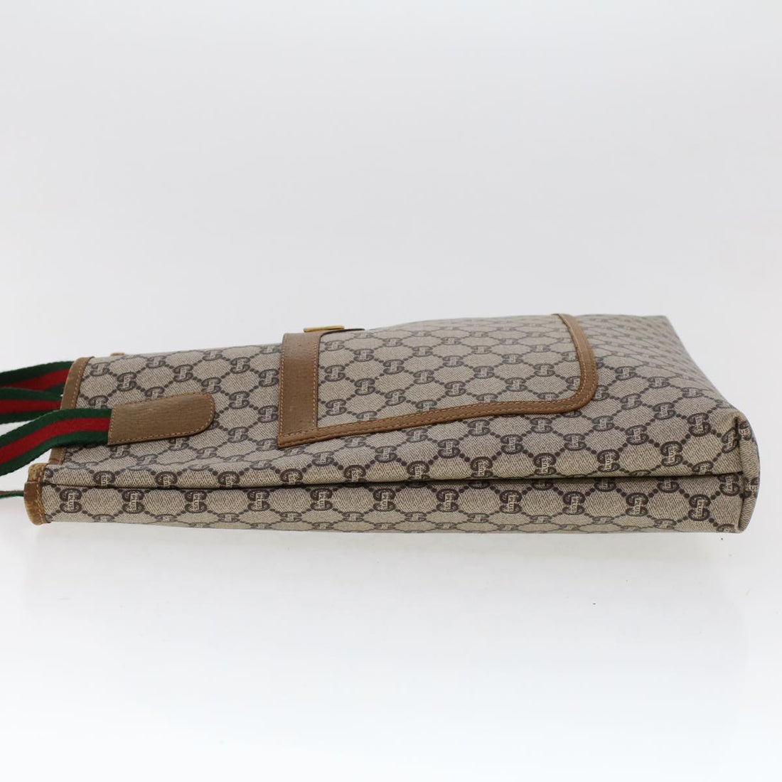 GUCCI GG Plus Canvas Web Sherry Line Tote Bag Beige Red Green ep1126
