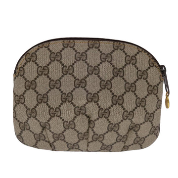 GUCCI GG Canvas Pouch PVC Leather Beige ep1137