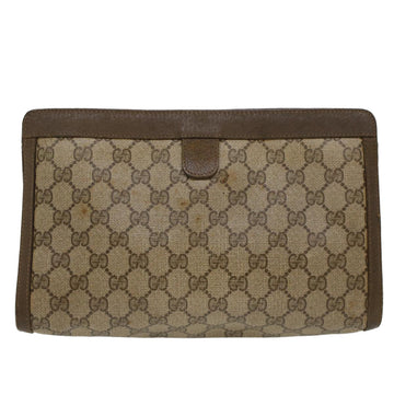 GUCCI GG Canvas Web Sherry Line Clutch Bag Beige Red 56•01•012 ep1196