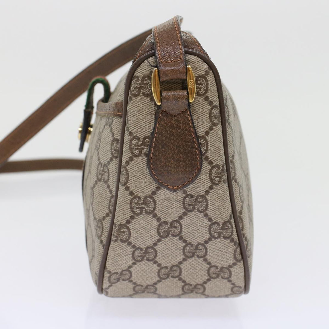 GUCCI GG Canvas Web Sherry Line Shoulder Bag Beige Red 89•02•032 ep1209