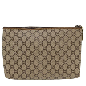GUCCI GG Plus Canvas Clutch Bag PVC Leather Beige ep1228