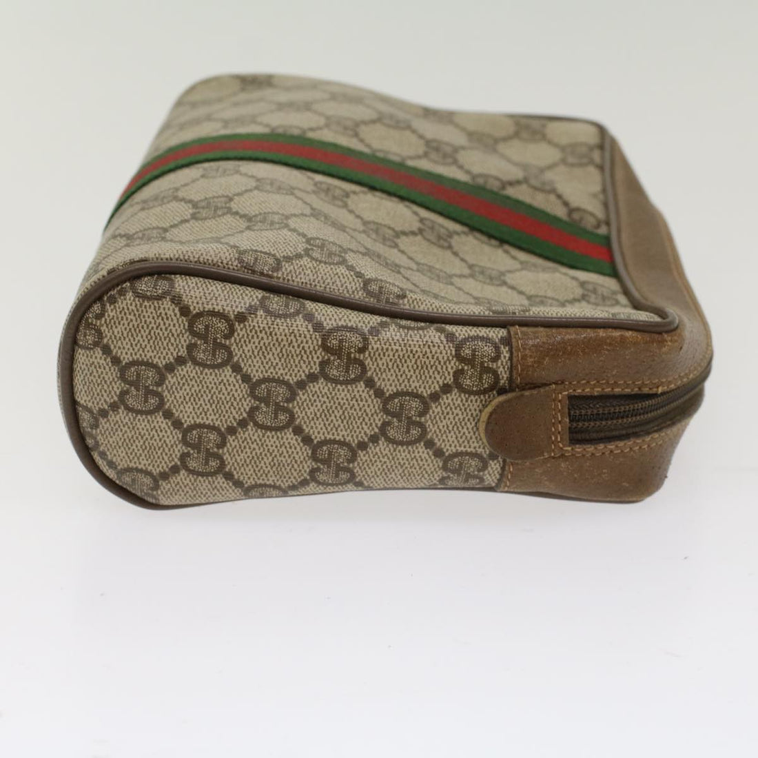 GUCCI GG Canvas Web Sherry Line Clutch Bag Beige Red 89•01•012 ep1243