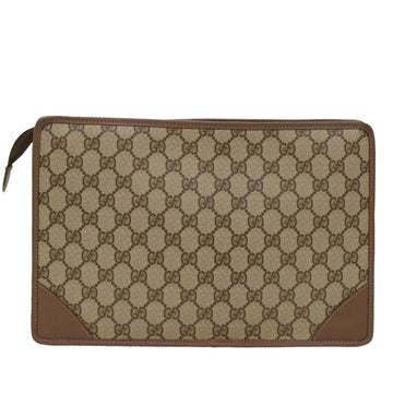 GUCCI GG Canvas Clutch Bag PVC Leather Beige 014-270-6053 ep1244
