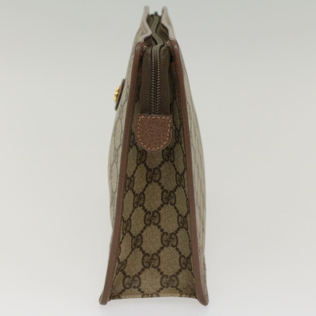 GUCCI GG Canvas Clutch Bag PVC Leather Beige 014-270-6053 ep1244