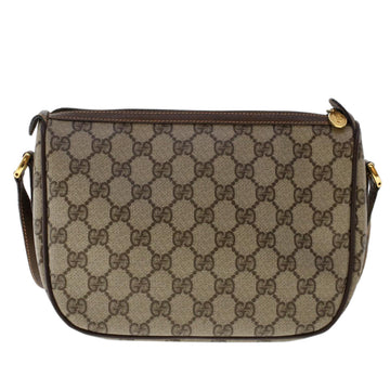 GUCCI GG Canvas Web Sherry Line Shoulder Bag PVC Leather Beige Red ep1332