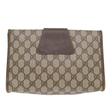 GUCCI GG Canvas Web Sherry Line Clutch Bag PVC Leather Beige Red ep1335