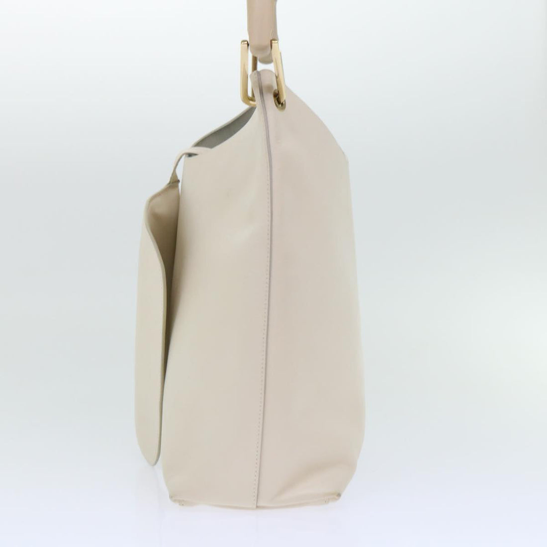 GUCCI Bamboo Shoulder Bag Leather White 001-2113-1880 ep1363