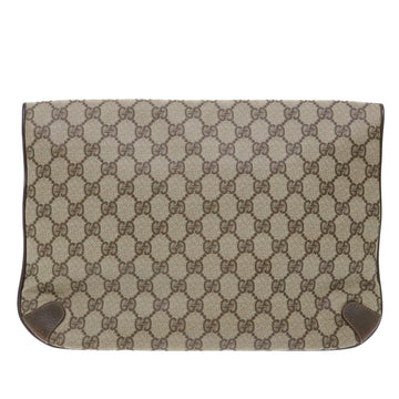 GUCCI GG Canvas Clutch Bag PVC Leather Beige ep1382