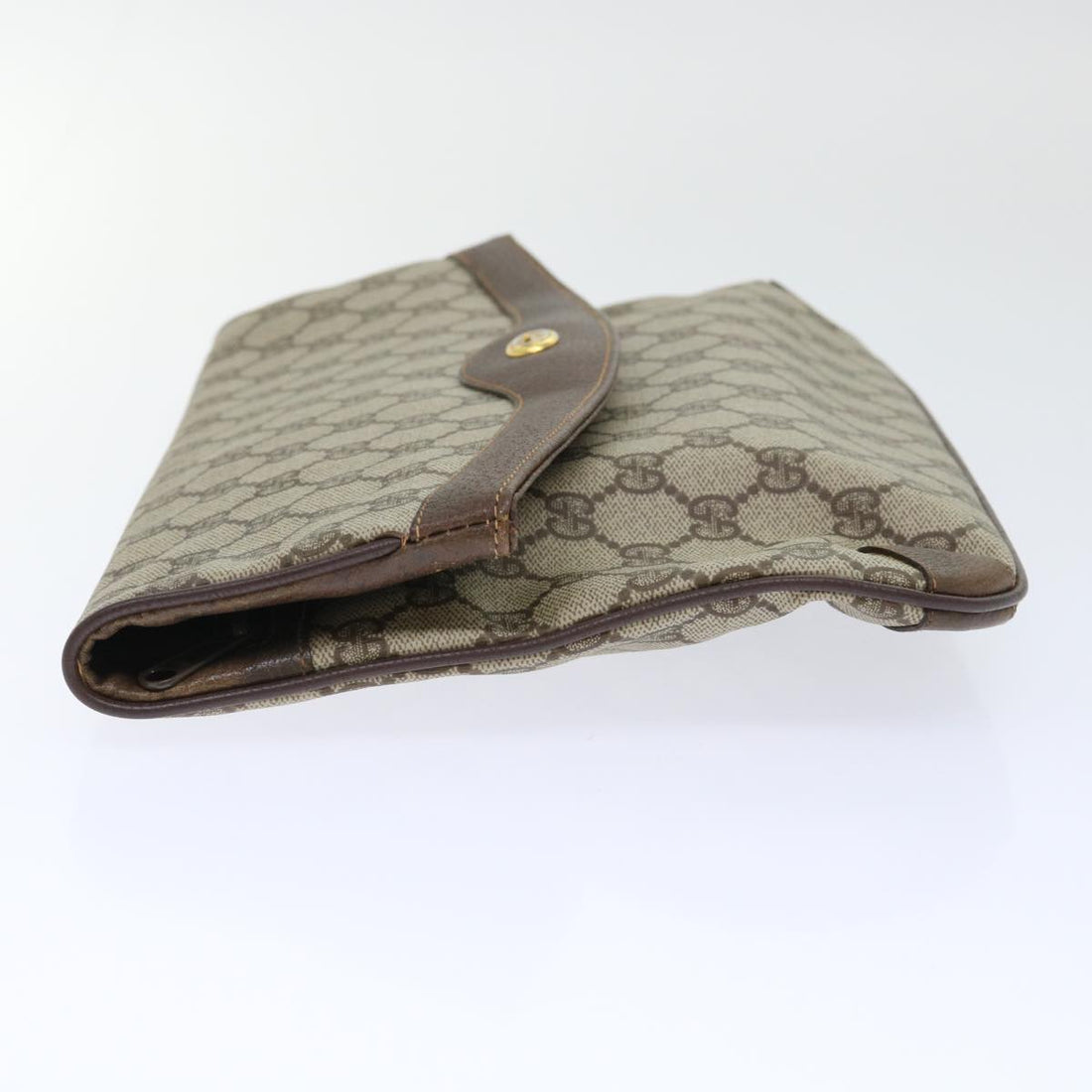 GUCCI GG Canvas Clutch Bag PVC Leather Beige ep1382