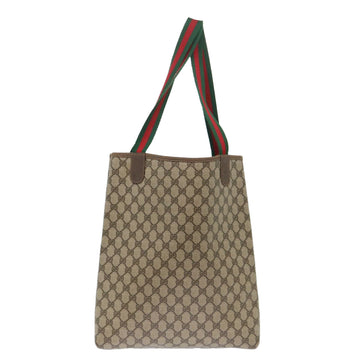GUCCI GG Canvas Web Sherry Line Tote Bag PVC Leather Beige Red Green ep1387