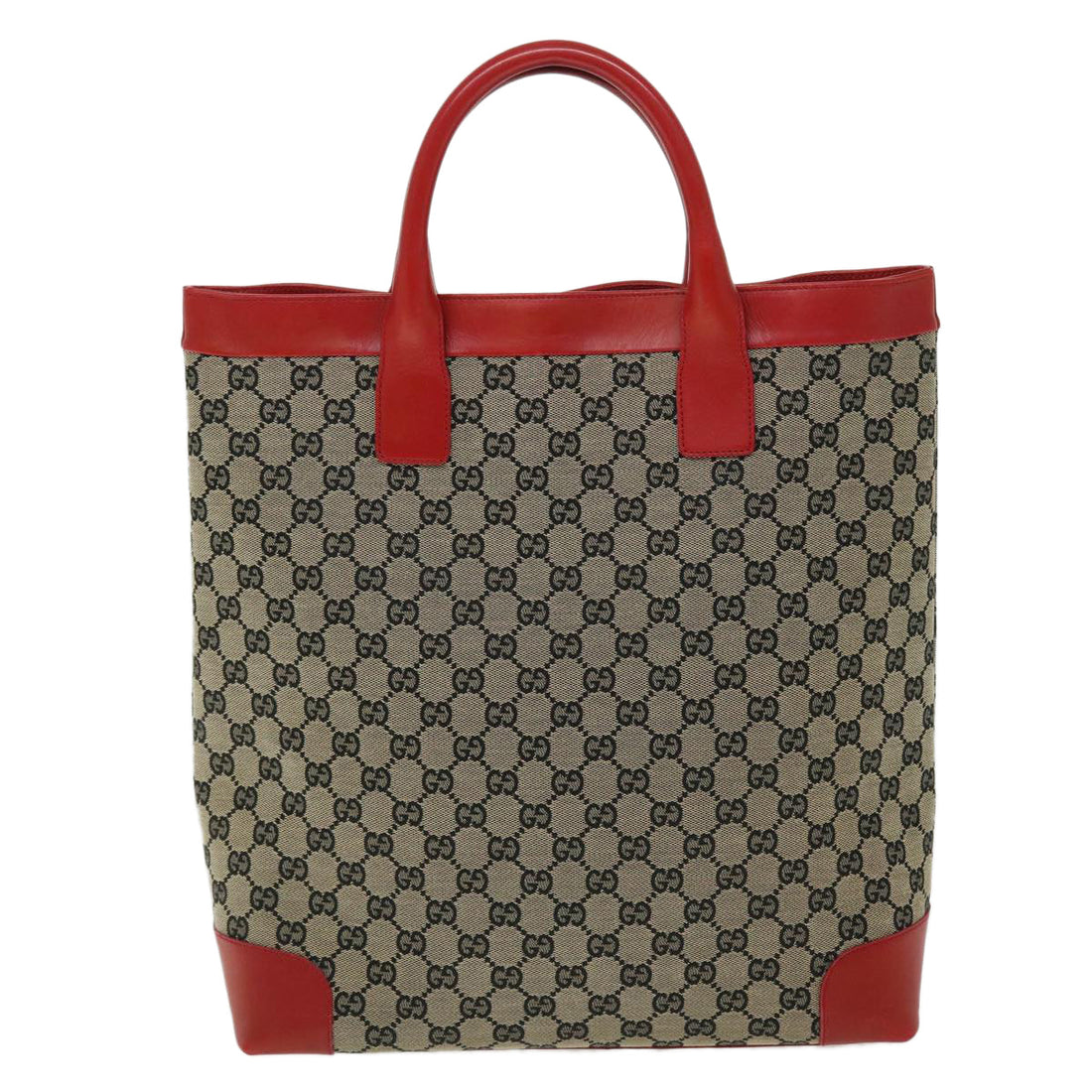 GUCCI GG Canvas Tote Bag Beige Black Red ep1412