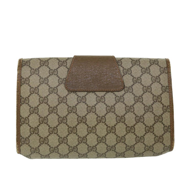 GUCCI GG Canvas Web Sherry Line Clutch Bag PVC Leather Beige Red ep1418