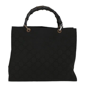 GUCCI GG Canvas Bamboo Hand Bag Black ep1424