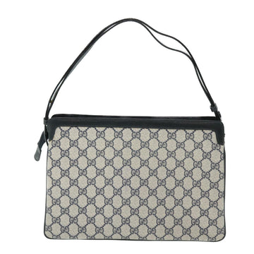 GUCCI GG Canvas Sherry Line Shoulder Bag PVC Leather Gray Navy Red ep1436