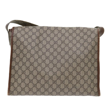 GUCCI GG Canvas Web Sherry Line Shoulder Bag PVC Leather Beige Red ep1457